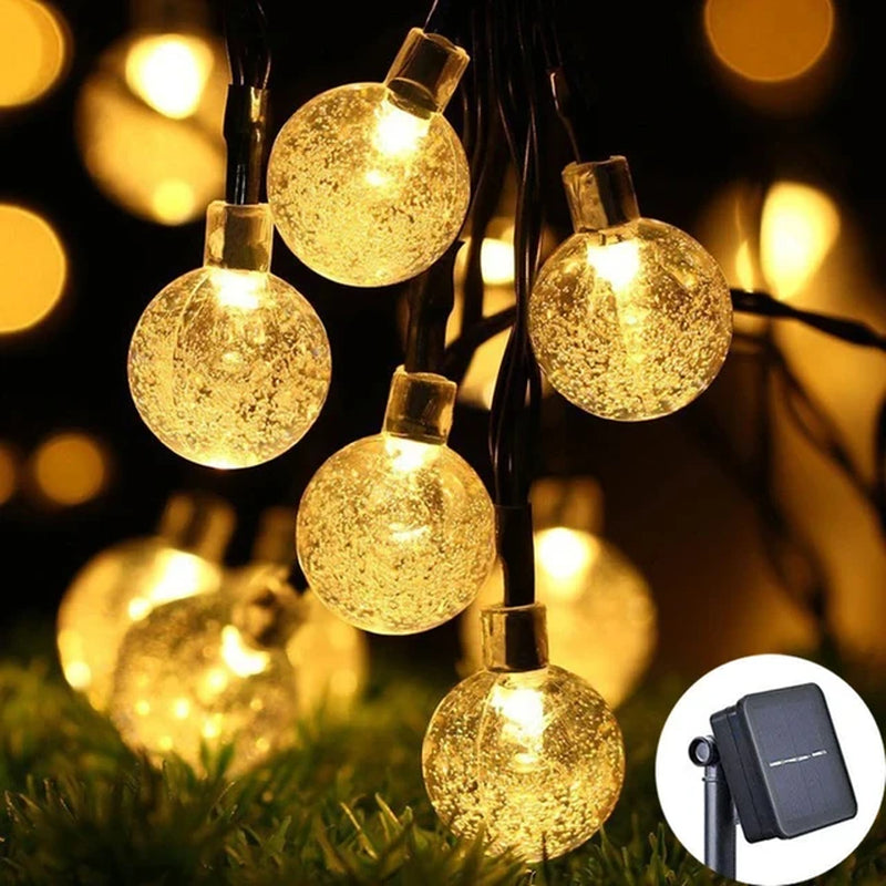 Solar Globe String Lights – Crystal Ball Outdoor Fairy Lights, Waterproof 8-Mode Patio & Garden Decor