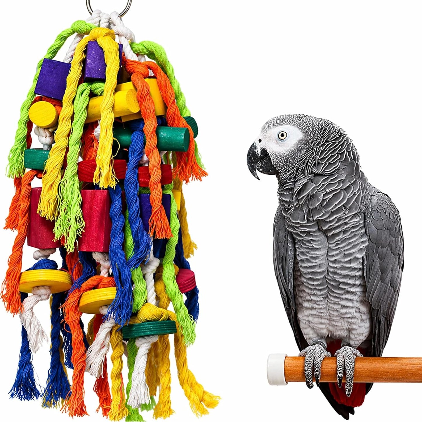 Parrot Chewing Toy - Wooden Block Tearing Toy for Conures, Cockatiels, African Greys & Large Birds