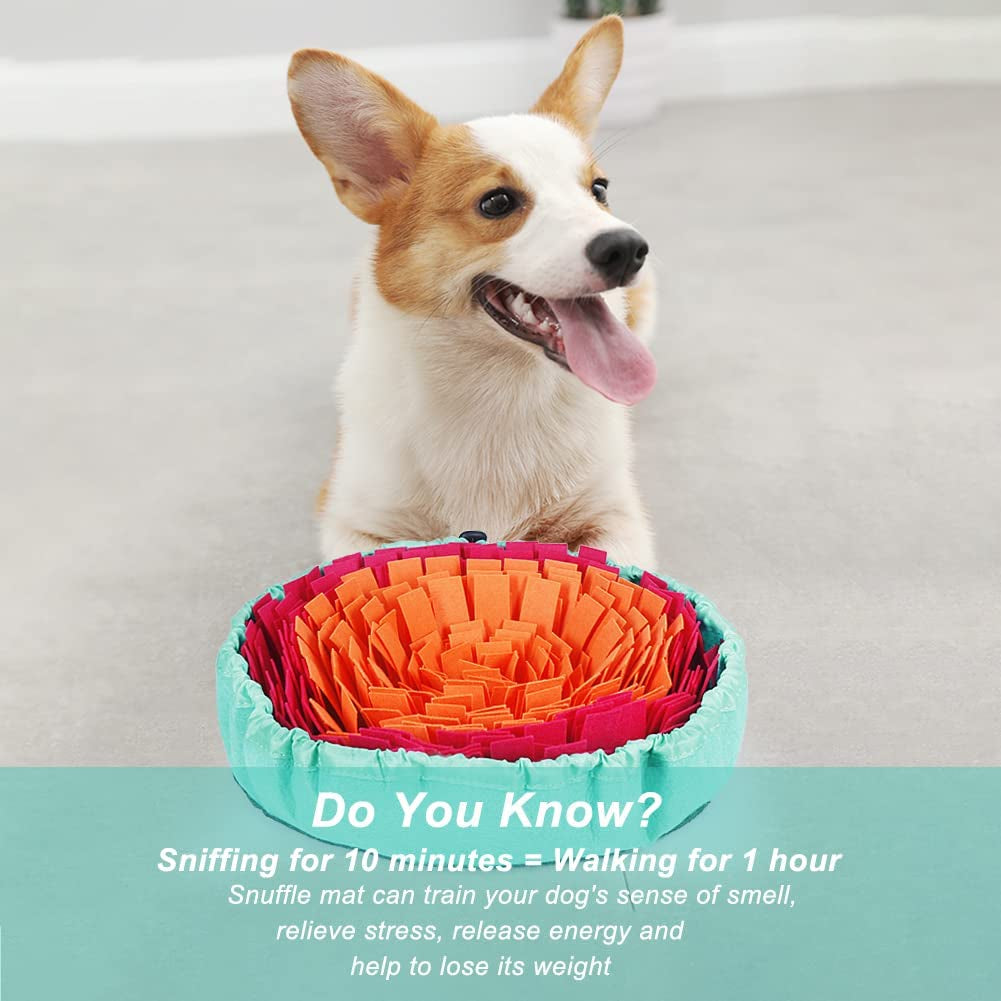 Snuffle Mat for Dogs, Interactive Sniff Mat for Slow Eating and Keep Busy, Adjustable Dog Digging Toys Encourages Natural Foraging Skills and Mental Stimulation