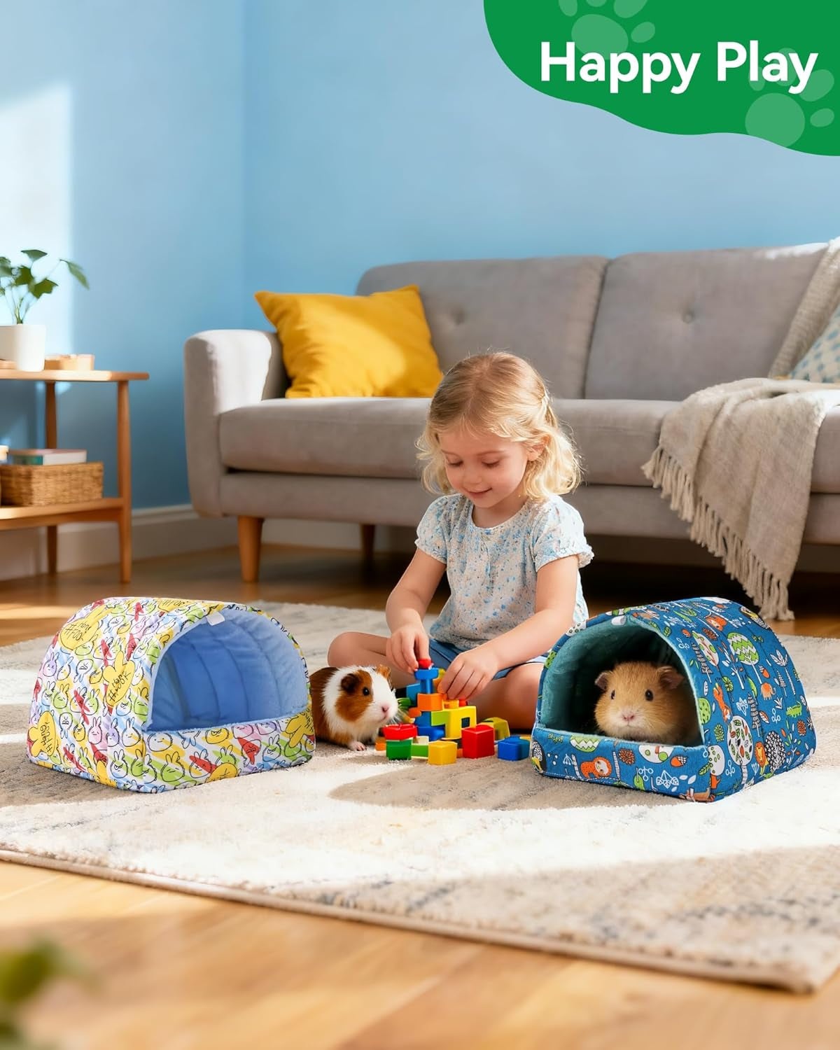2 PCS Hamster Hideout,Washable Hamster Bed Hamster Bed Hut Hamster House, Small Animal Cage Accessories for Mouse Hedgehogs Ferrets Bearded Dragons and Rats
