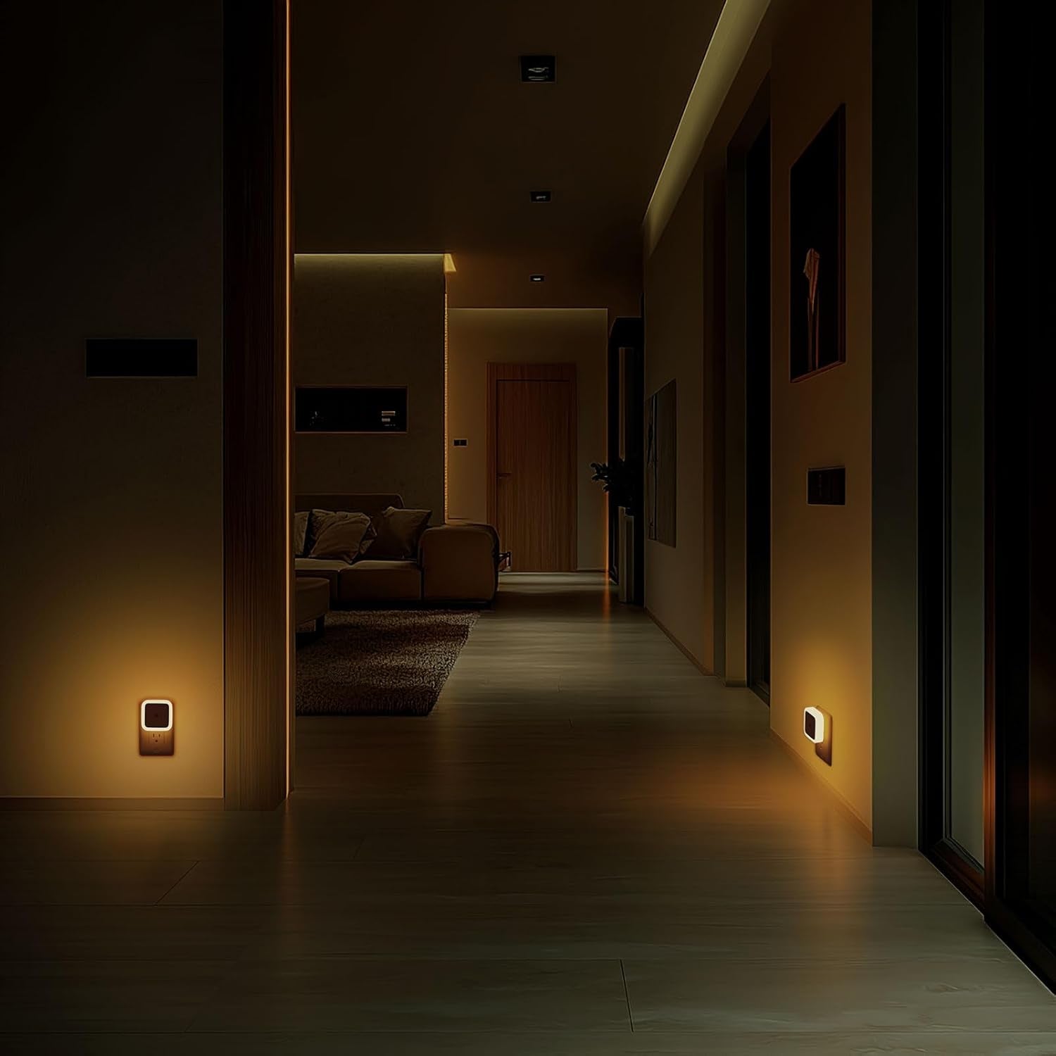 LED Plug-In Night Light, 4-Pack - Dusk to Dawn Sensor Warm White Night Lights for Bedroom, Bathroom & Hallway