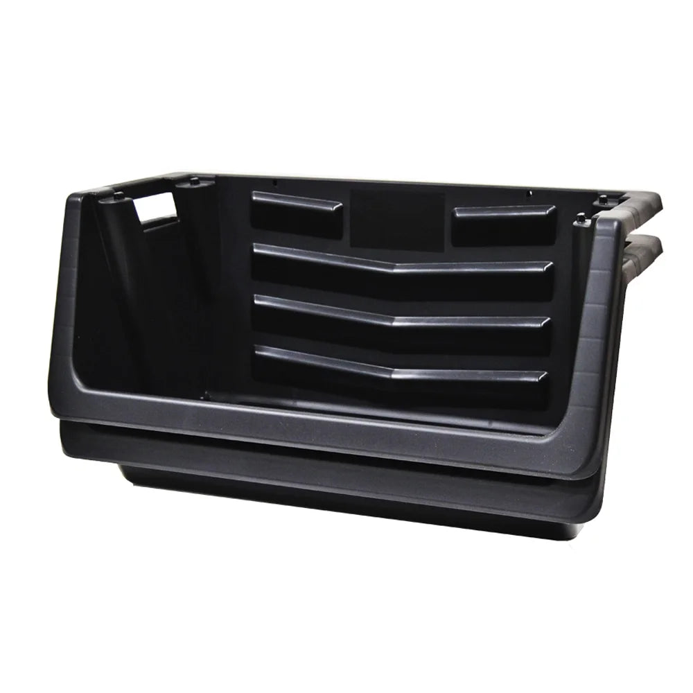 Heavy Duty Nesting Plastic Stack Bin, Black