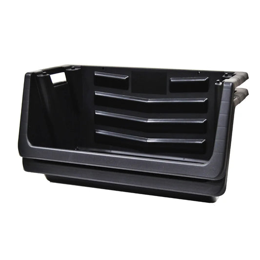 Heavy Duty Nesting Plastic Stack Bin, Black