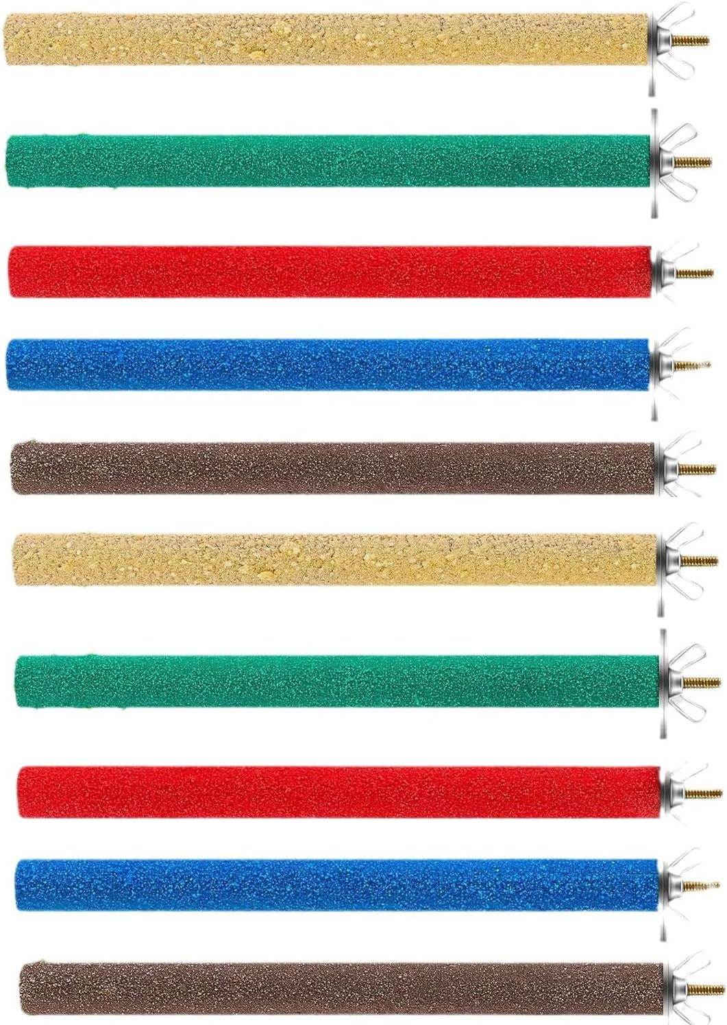 10 Pcs Bird Perch Stand - Colorful Paw-Grinding Sticks for Parakeets, Cockatiels & Small Birds (Cage Accessories)
