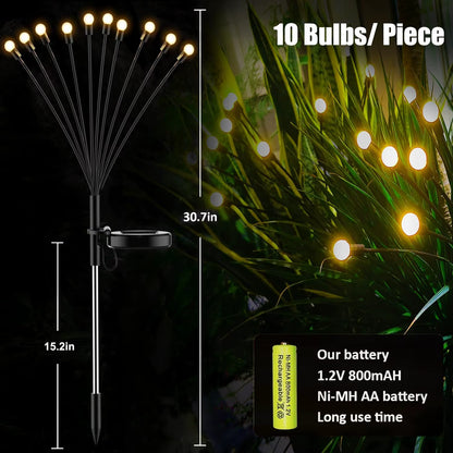 Solar Firefly Garden Lights – Waterproof Swaying Outdoor Stake Lights for Yard, Patio & Pathway (Warm White)