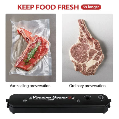 INFISU Automatic Food Vacuum Sealer Machine with 10 Vacuum Sealer Bags,Mini Electric Food Sealers Air Sealing Preserver System Vacuum Preservation Machine Used for Dry & Moist Food Preservation