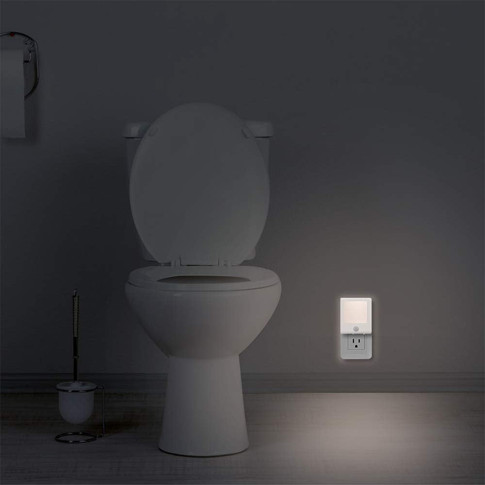 6 Pack Motion Sensor Dimmable LED Night Light, Plug in Nightlight with Auto Dusk to Dawn Sensor, Adjustable Brightness Warm White Lights for Hallway, Kids Room, Kitchen, Stairway, Bathroom