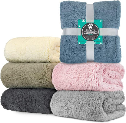 Fluffy Waterproof Dog Blanket for Couch and Bed, Reversible Sherpa Pet Throw, Pee Proof Furniture Protector Sofa Cover, Washable Cat Blanket for Medium Large Dogs and Cats (Taupe Camel, 60X80)