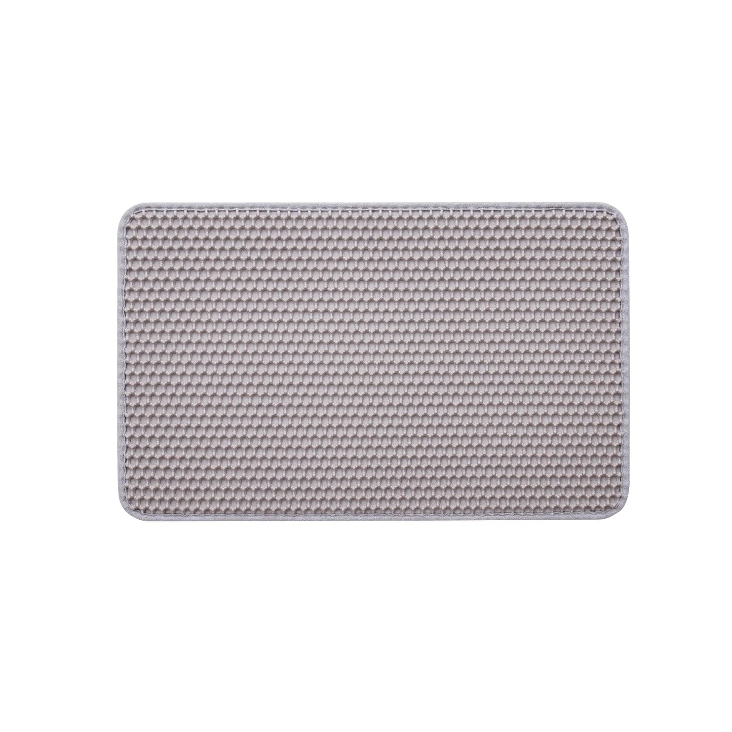 Cat Litter Mat, 24 X 15 In, Double-Layer Design, Non-Slip & Waterproof Litter-Trapping Mat for Indoor Cats, Honeycomb Pattern, Gentle on Paws, Washable Kitty Mat for Floors