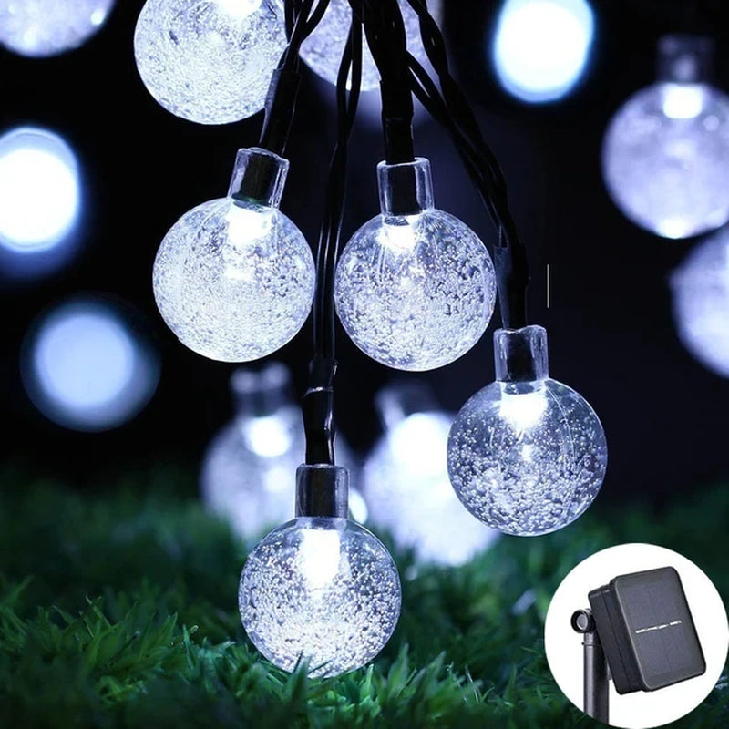 Solar Globe String Lights – Crystal Ball Outdoor Fairy Lights, Waterproof 8-Mode Patio & Garden Decor