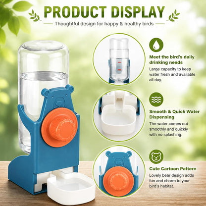 No-Mess Bird Feeder & Water Dispenser Set - Automatic Acrylic Cage Feeder for Parakeets, Cockatiels & Small Birds