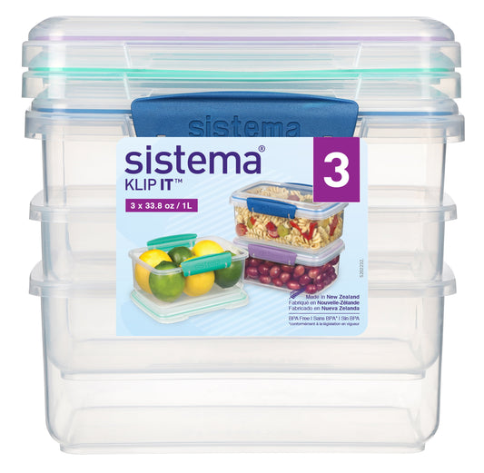 KLIP IT 4.1 Cup Plastic Food Storage Containers, Set of 3