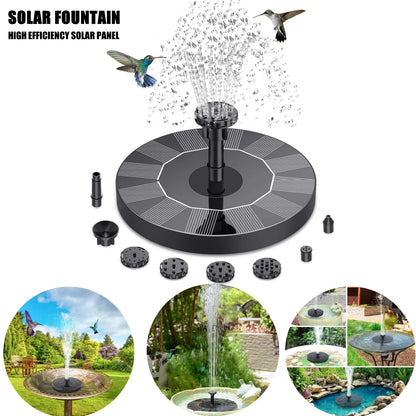 Solar Water Fountain – Floating Bird Bath Fountain for Garden, Pond & Patio, 7 Nozzles, Eco-Friendly Outdoor Decor