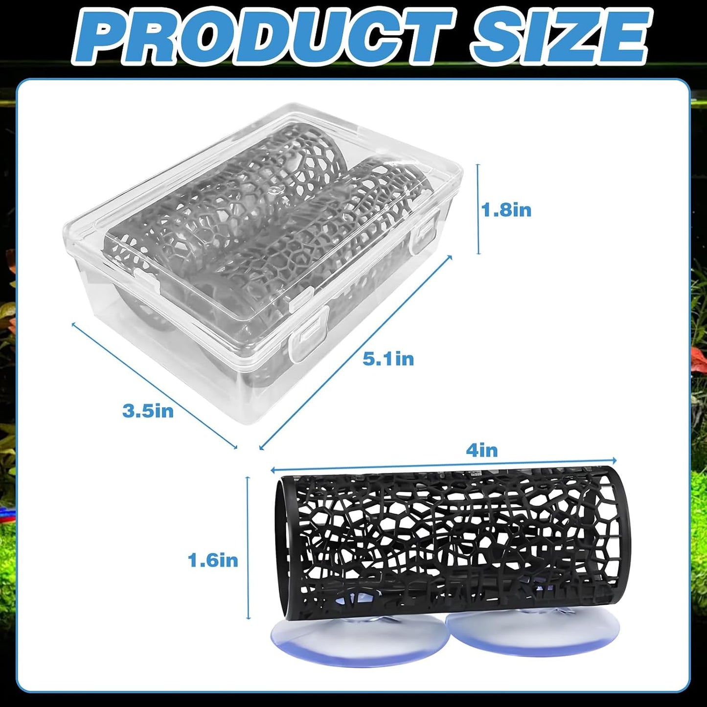 2Pcs Black Betta Aquarium Decoration, Betta Fish Tank Accessories Decoration with Suction Cup, Hidden Decor Habitat Toys for Shrimp Breeding Small Fish Playing & Resting