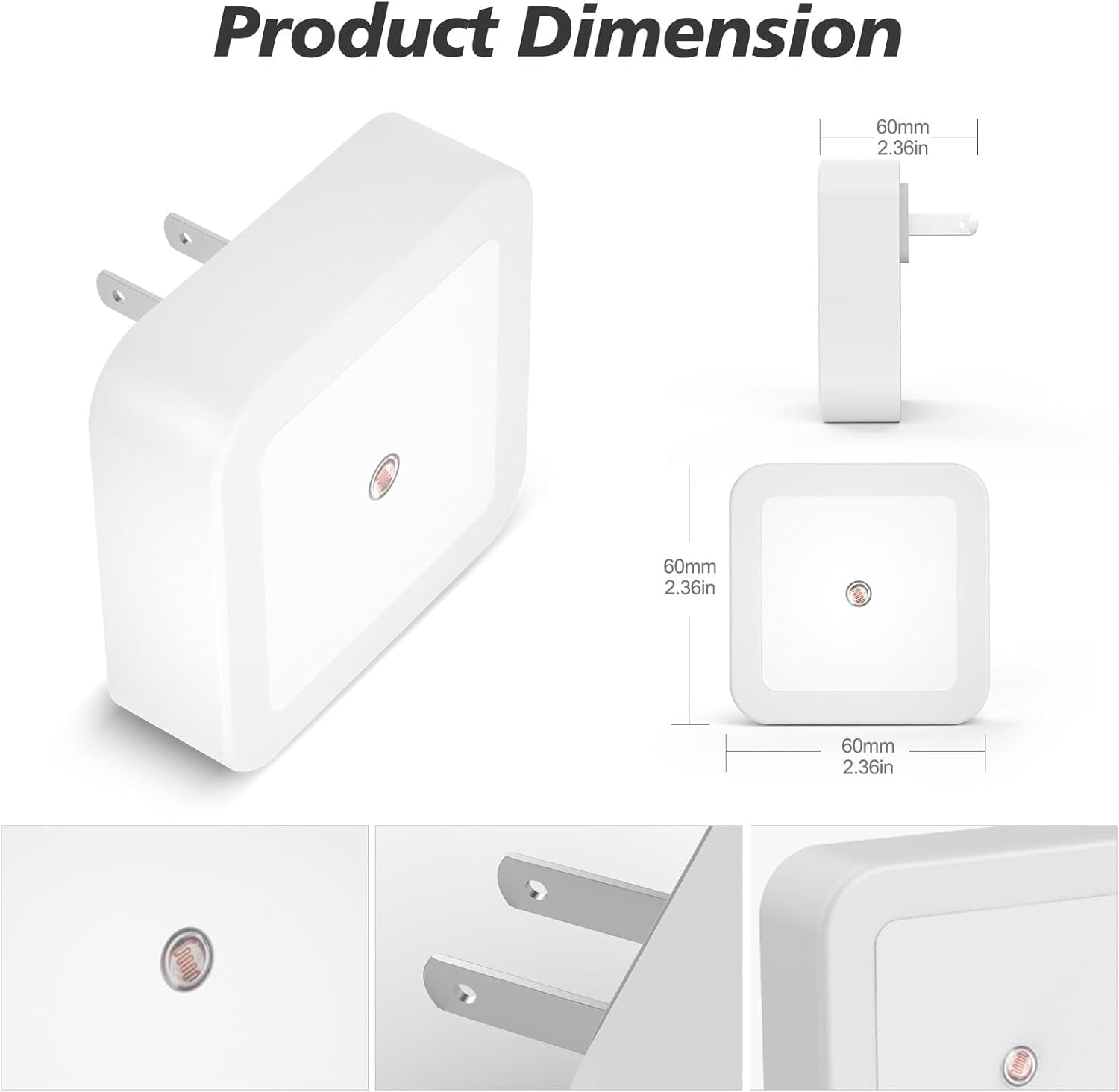 LED Plug-In Night Light, 4-Pack - Dusk to Dawn Sensor Warm White Night Lights for Bedroom, Bathroom & Hallway