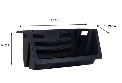Heavy Duty Nesting Plastic Stack Bin, Black