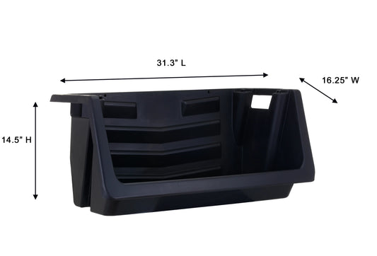 Heavy Duty Nesting Plastic Stack Bin, Black