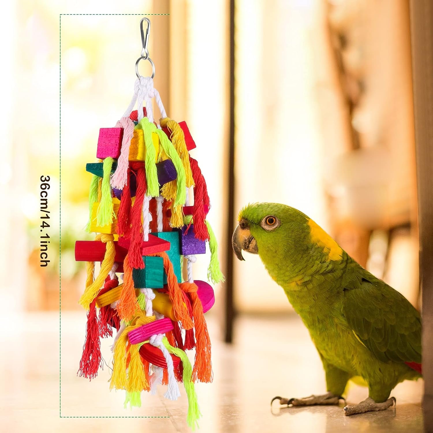 Parrot Chewing Toy - Wooden Block Tearing Toy for Conures, Cockatiels, African Greys & Large Birds
