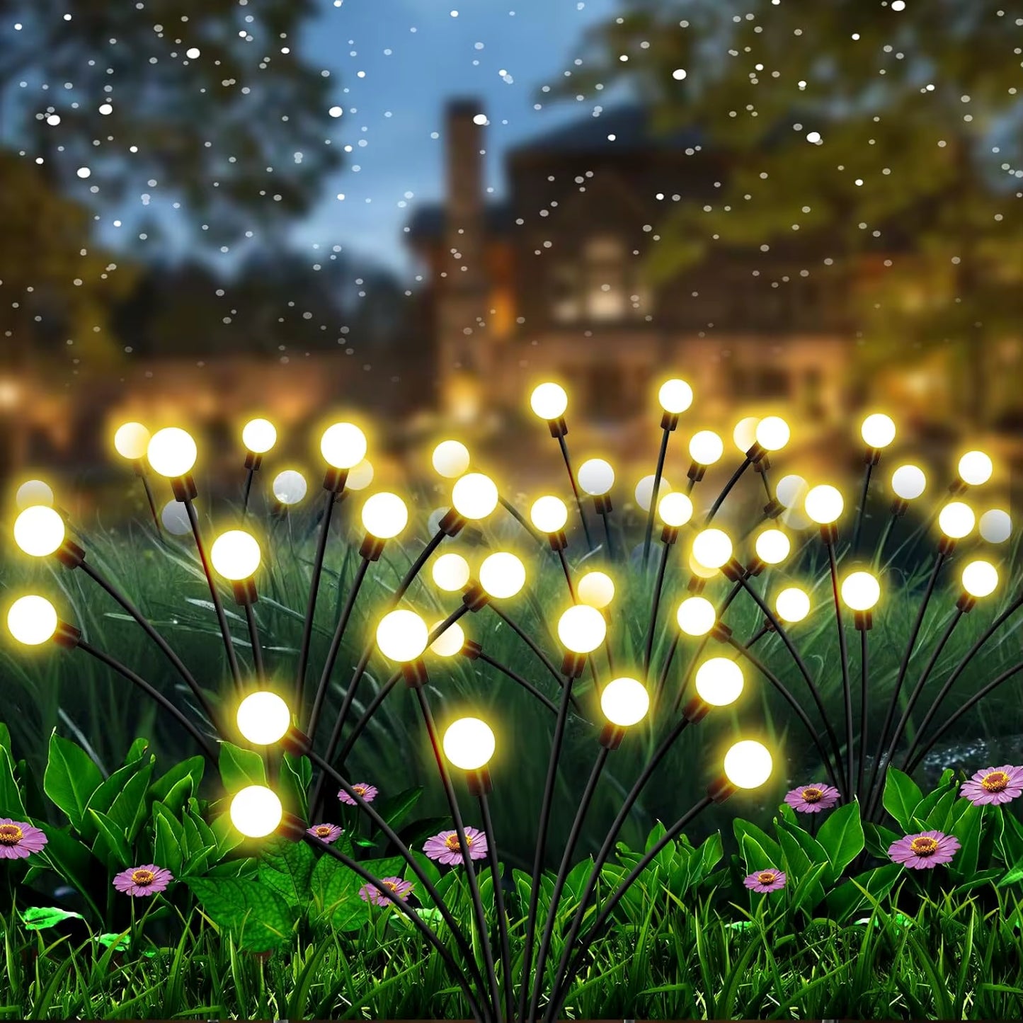 Solar Firefly Garden Lights – Waterproof Swaying Outdoor Stake Lights for Yard, Patio & Pathway (Warm White)