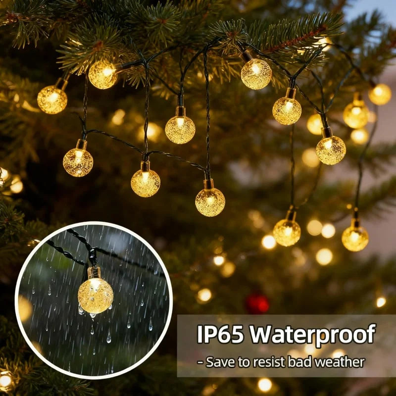 Solar Globe String Lights – Crystal Ball Outdoor Fairy Lights, Waterproof 8-Mode Patio & Garden Decor
