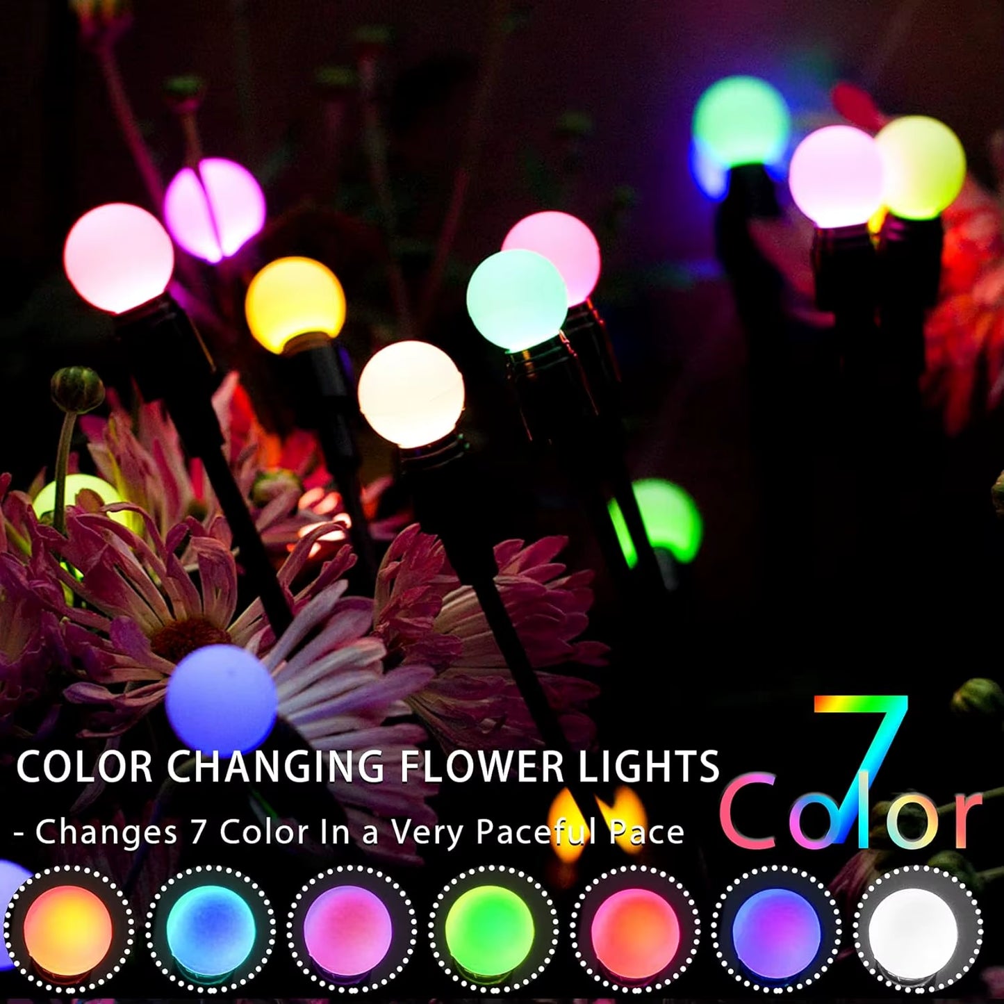 Solar Firefly Garden Lights – Waterproof Swaying Outdoor Stake Lights for Yard, Patio & Pathway (Warm White)