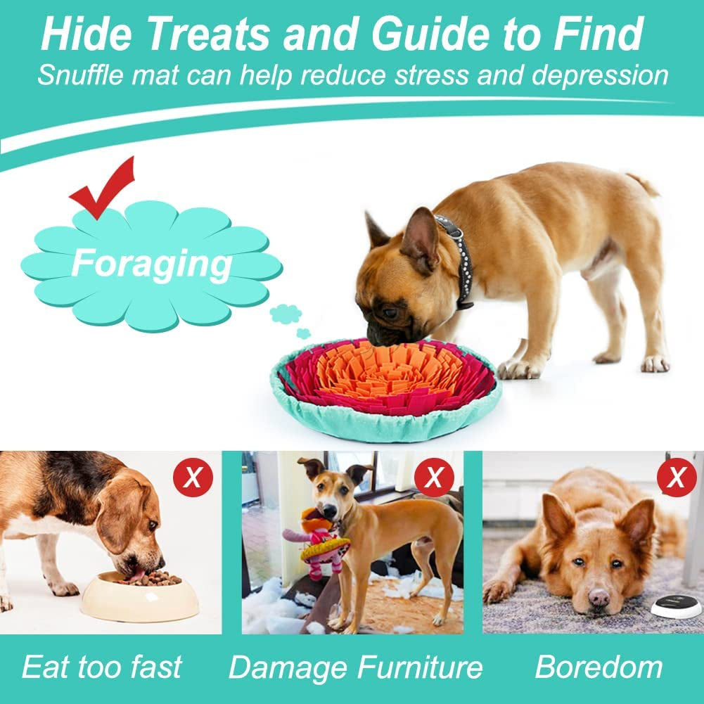 Snuffle Mat for Dogs, Interactive Sniff Mat for Slow Eating and Keep Busy, Adjustable Dog Digging Toys Encourages Natural Foraging Skills and Mental Stimulation