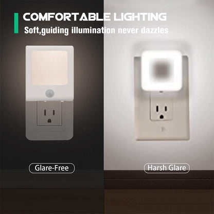 6 Pack Motion Sensor Dimmable LED Night Light, Plug in Nightlight with Auto Dusk to Dawn Sensor, Adjustable Brightness Warm White Lights for Hallway, Kids Room, Kitchen, Stairway, Bathroom