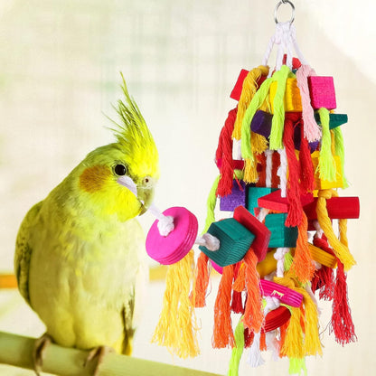 Parrot Chewing Toy - Wooden Block Tearing Toy for Conures, Cockatiels, African Greys & Large Birds