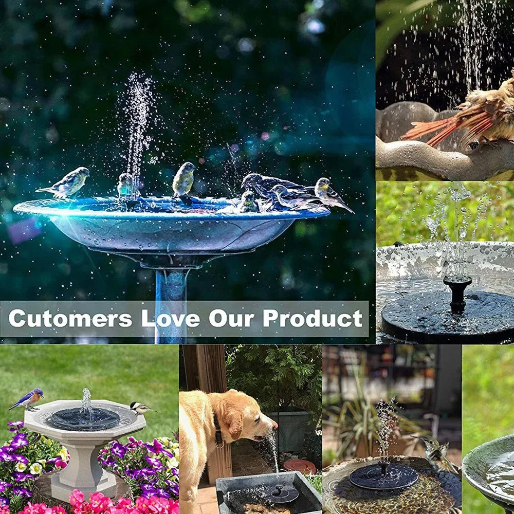 Solar Water Fountain – Floating Bird Bath Fountain for Garden, Pond & Patio, 7 Nozzles, Eco-Friendly Outdoor Decor