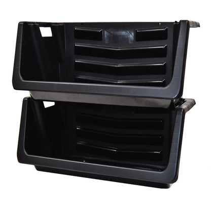 Heavy Duty Nesting Plastic Stack Bin, Black
