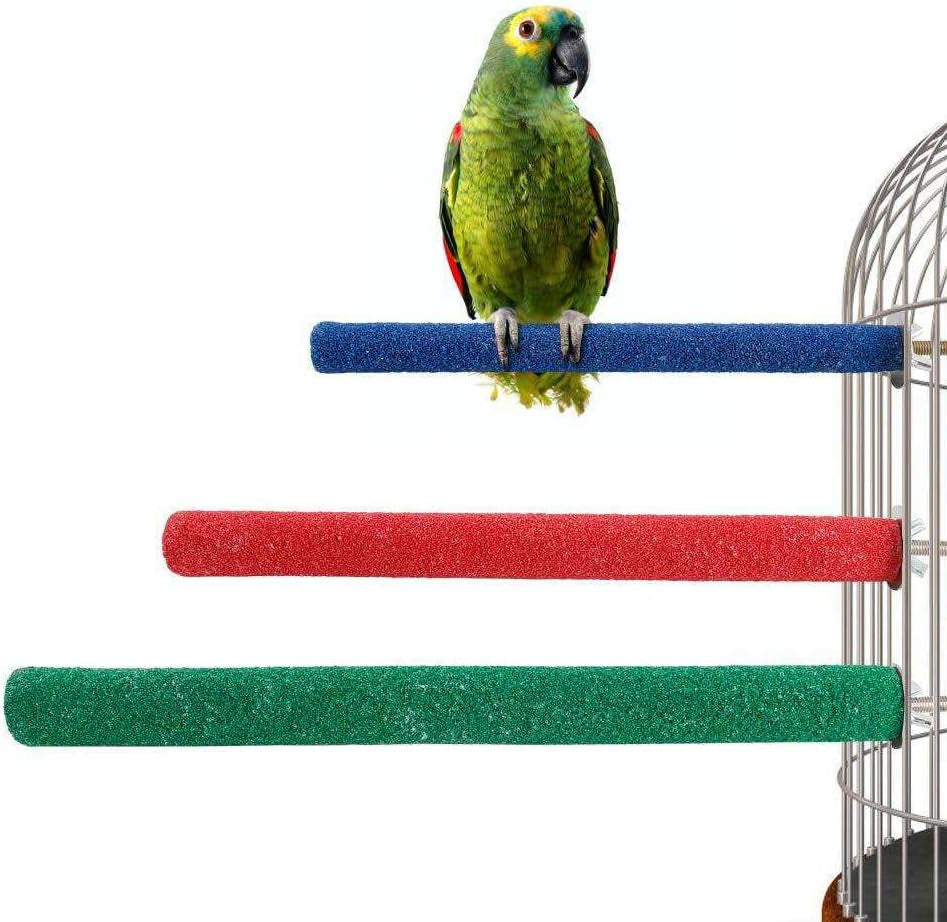 10 Pcs Bird Perch Stand - Colorful Paw-Grinding Sticks for Parakeets, Cockatiels & Small Birds (Cage Accessories)