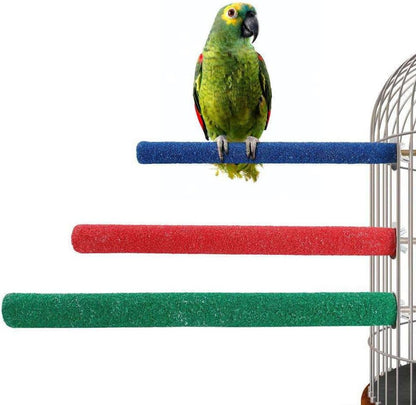 10 Pcs Bird Perch Stand - Colorful Paw-Grinding Sticks for Parakeets, Cockatiels & Small Birds (Cage Accessories)